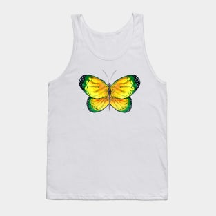 Yellow and Green Butterfly Tank Top